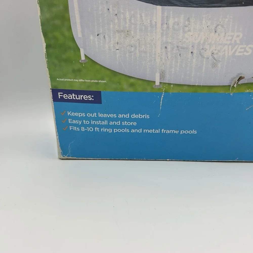 Summer Waves 8-10 FT Pool Cover (Fits‎ Both Ring And Metal Frame) New Open Box